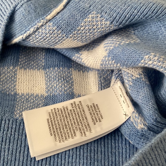 Polo Ralph Lauren Baby Blue/White Short-Sleeve Checkered Sweater M, NWT - Picture 10 of 10
